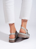 Comfortable Grey Low Wedge Sandals
