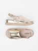 Gold Flat Sandals with Buckle