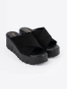 Black Suede Women's Wedge Sandals