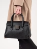 Black shoulder bag with strap