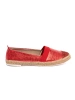 Red Espadrilles with Sparkling Thread