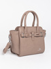 Beige Handbag with Silver Accents