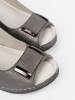 Gray women's wedge sandals