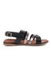 Black sandals Sergio Leone with silver straps