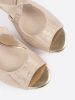 Beige women's heeled sandals