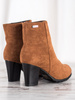 Camel Block Heel Ankle Boots