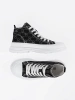 Black platform lace-up sneakers