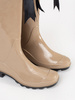 Beige Patent Rain Boots