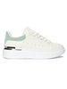 White Sneakers with a Green Accent