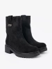 Black women's ankle boots with chunky sole