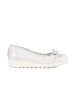 White and Silver Women's Wedge Loafers