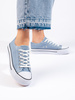 Sky Blue Classic Lace-Up Sneakers