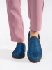 Niebieskie brokatowe trampki slip on
