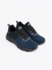 Navy blue and black men's shoes