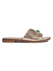 Golden Sandals with Gemstone Embellishments