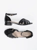 Elegant Black Low-Heel Sandals