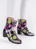 Polka dot high-heeled rubber boots