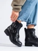 Black Ankle Boots with Embellishments