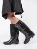 Glossy Black Tall Rain Boots
