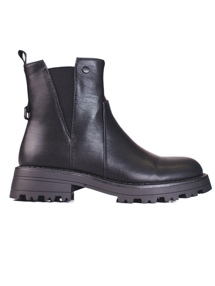 Czarne sztyblety damskie ze skóry ekologicznej