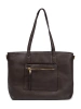 Dark Brown Handbag with Gold Accents