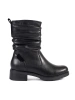 Black Leather Ankle Boots with Low Heel by Sergio Leone