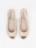 Light Beige Perforated Low-Heel Sandals