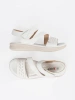 White women's velcro sandals