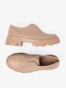 Beige Lace-up Loafers on Platform
