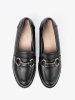Black Women's Loafers with Elegant Buckle