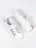 White Kids' Sneakers with Pink Glitter