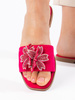 Fuchsia Slides with Decorative Accent