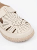 Women's beige perforated velcro shoes