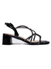 Chic Black Sandals with Decorative Straps by Sergio Leone
