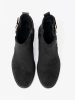 Black ankle boots with buckle on stable heel