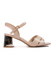 Beige Block Heel Sandals