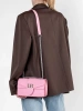 Pink small shoulder bag with silver chain
