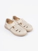 Women's beige perforated velcro shoes
