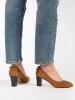 Brown Suede Block Heel Pumps