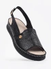 Black sandals with leather insole
