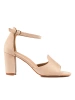 Beige Block Heel Sandals by Potocki