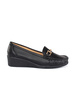 Chic Black Buckle Loafers