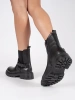 Sergio Leone Black Leather Platform Ankle Boots