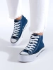 Trendy High-Top Platform Sneakers in Blue
