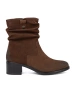 Sergio Leone Brown Leather Ankle Boots with Ruched Upper