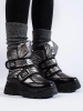 Warm Silver Velcro Snow Boots by Potocki