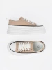 Beige platform sneakers