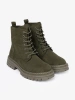 Dark Green Women's Ankle Boots with Suede Finish by Sergio Leone