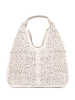 Light beige perforated shoulder bag