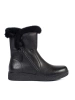 Warm Black Leather Ankle Boots with Faux Fur by Sergio Leone